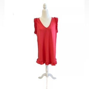 Sundays Shawn Mini Sleeveless V-neck Coral Dress Women’s Size L